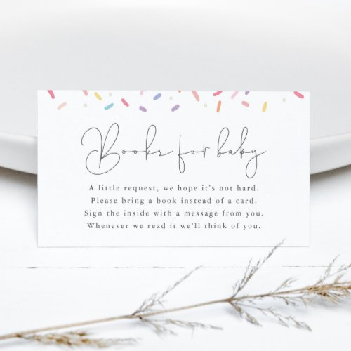 Cute Rainbow Baby Sprinkle Shower Books for Baby Enclosure Card