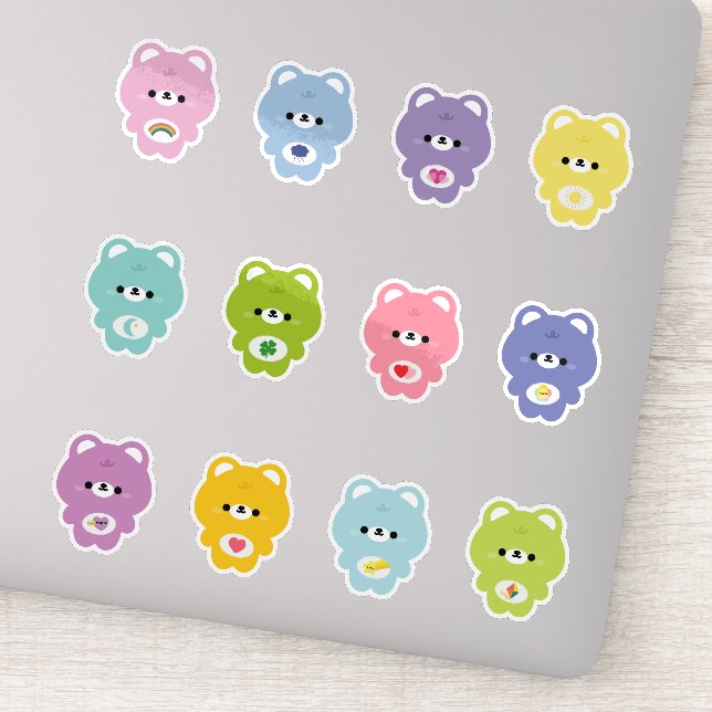 Cute Rainbow Bear Sticker (Detail)