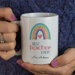 Cute Rainbow Best Teacher Ever Coffee Mug at Zazzle