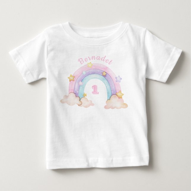 Cute Rainbow Birthday Baby T-Shirt (Front)