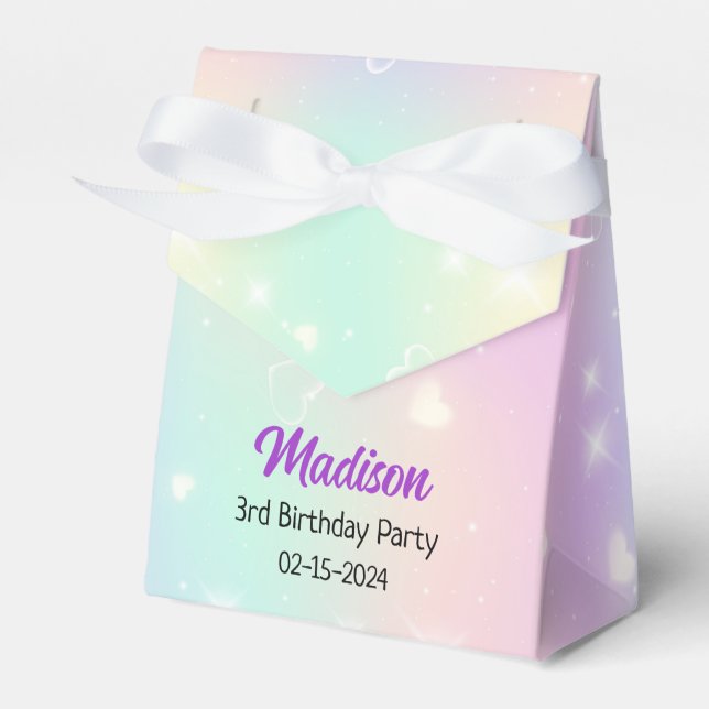 Cute Rainbow Birthday  Favor Boxes (Front Side)