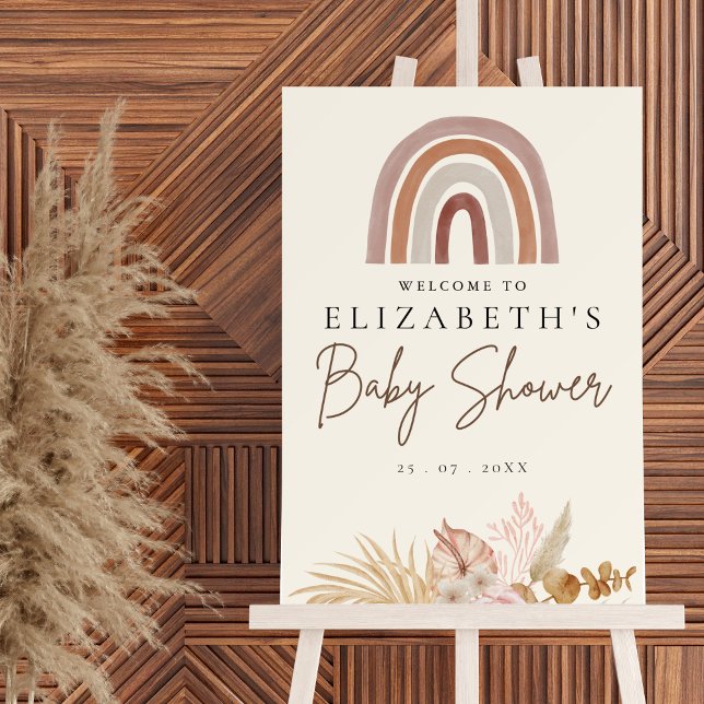 Cute Rainbow Boho Baby Shower Foam Board (Creator Uploaded)