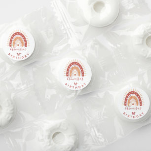 Cute Rainbow Boho Burnt Orange First Birthday Life Saver® Mints