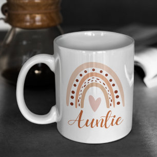 Cute Rainbow Boho Heart Auntie Cute Coffee Mug