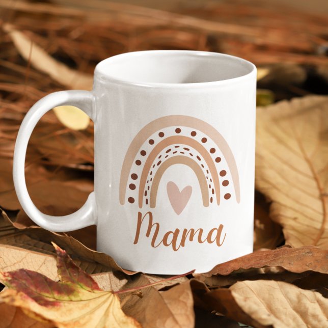 Cute Rainbow Boho Heart Mama Coffee Mug (Creator Uploaded)
