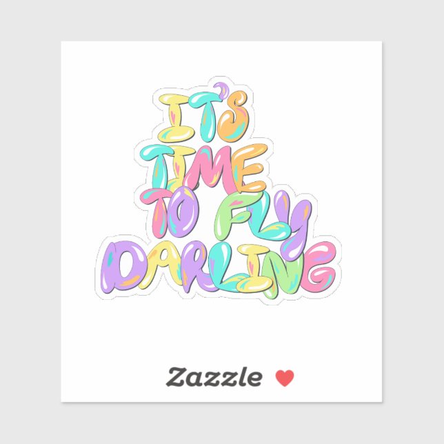 Cute Rainbow Bubble Letter Positive Quote Sticker (Sheet)