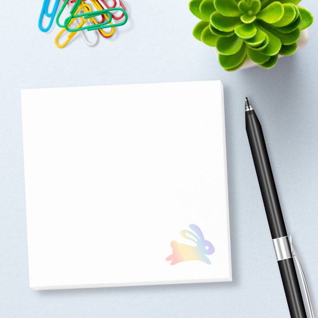 Cute Rainbow Bunny Rabbit Post-it Notes (Creator Uploaded)