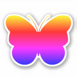 Cute Rainbow Butterfly Cut Out Vinyl Sticker Decal
