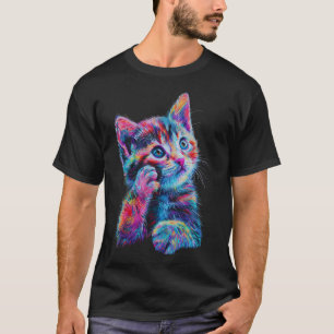 Cute Rainbow Cat For Women's Girls Men Boys - Cat T-Shirt