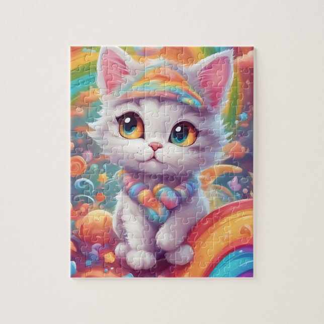 Cute Rainbow  Cat Jigsaw Puzzle (Vertical)