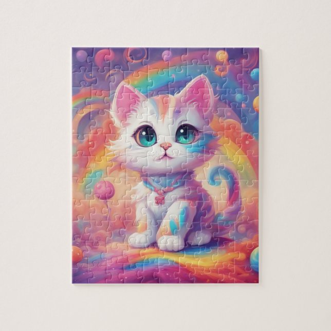 Cute Rainbow  Cat Jigsaw Puzzle (Vertical)