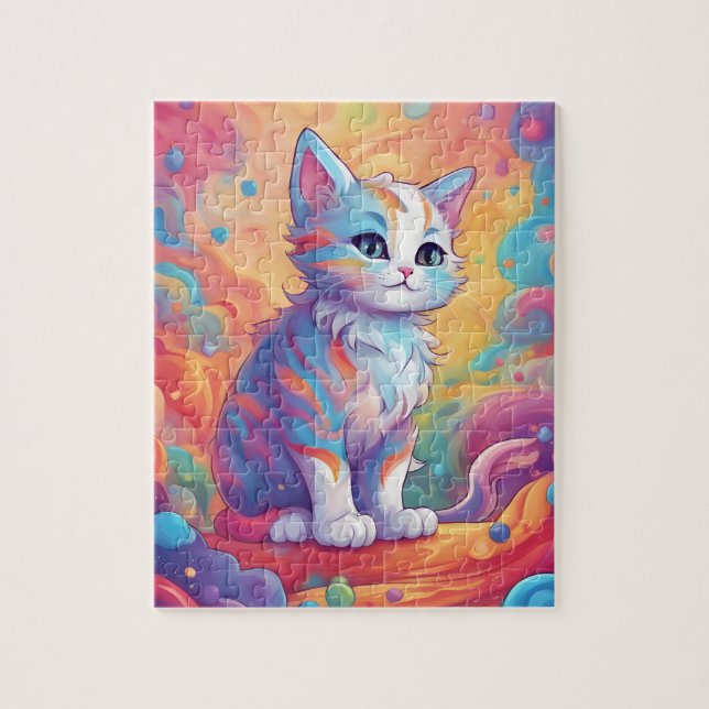 Cute Rainbow  Cat Jigsaw Puzzle (Vertical)