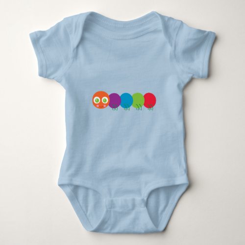 Cute Rainbow Caterpillar Baby Bodysuit