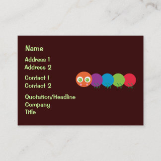 Cute Rainbow Caterpillar Business Cards