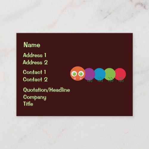 Cute Rainbow Caterpillar Business Cards