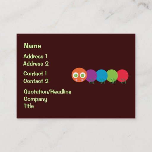 Customizable Cute Rainbow Caterpillar Business Cards