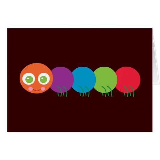 Cute Rainbow Caterpillar Cards (Front Horizontal)