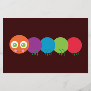 Cute Rainbow Caterpillar Stationery
