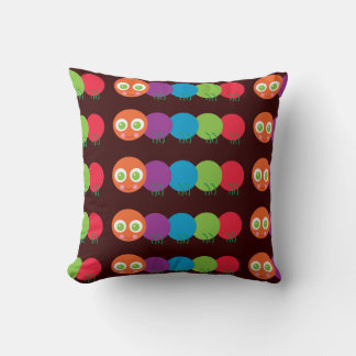 Cute Rainbow Caterpillar Throw Pillow