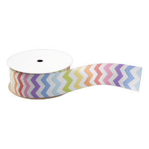 Cute Rainbow Chevron Print Grosgrain Ribbon
