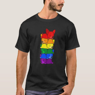 Cute Rainbow Chihuahua Gay Pride Lgbt Puppy T-Shirt