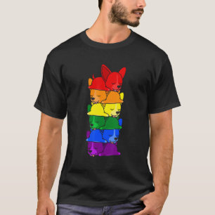 Cute Rainbow Chihuahua Gay Pride Lgbt Puppy   T-Shirt