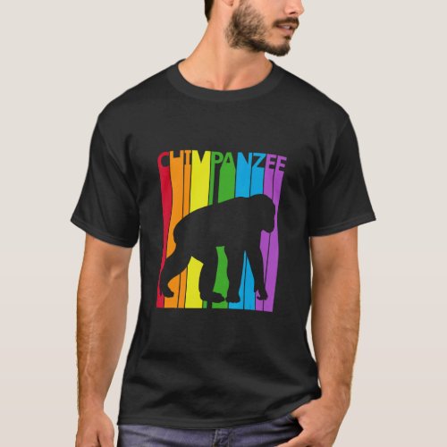 Cute Rainbow Chimpanzee animal  T_Shirt