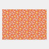 Cute Rainbow Clouds and Sunshine Wrapping Paper Sheets (Front 3)