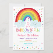 Cute Rainbow Clouds Birthday Invitation (Front)