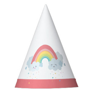 CUTE RAINBOW CLOUDS kawaii party pastel colors Party Hat