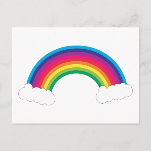 Cute Rainbow Clouds Postcard