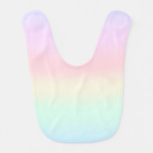 Cute Rainbow colorful gradient Watercolor pastel Baby Bib