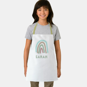 Cute Rainbow Colorful Kids Name  Apron