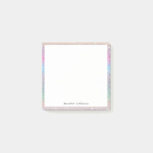 Cute rainbow colors glitter custom minimal modern post-it notes