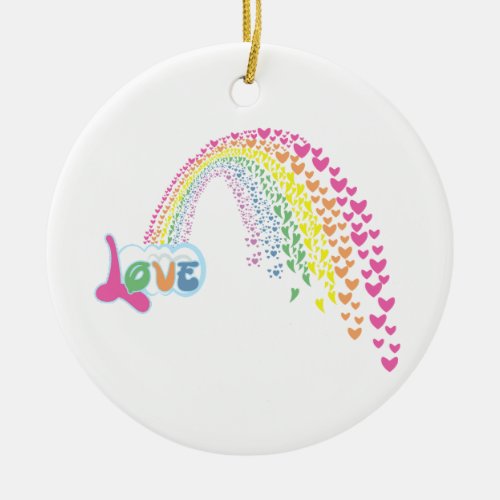 Cute Rainbow Colors Love Ornament
