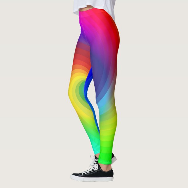 Cute rainbow colors pattern leggings (Left)