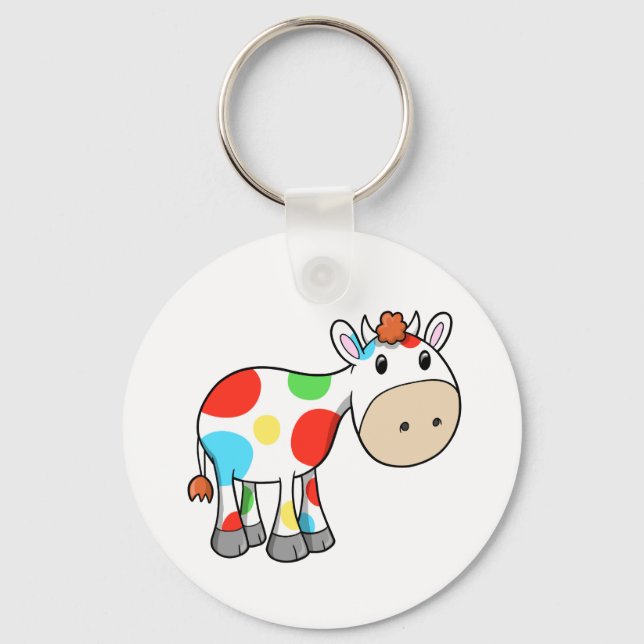Cute Rainbow Cow  Key Chain (Front)
