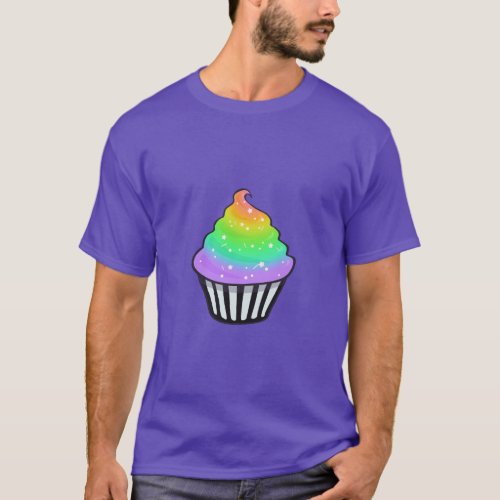 Cute Rainbow Cupcake Swirl Icing With Sprinkles T_Shirt