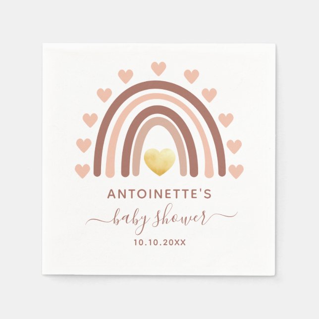 Cute Rainbow Custom Baby Shower  Napkins (Front)