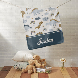 Cute Rainbow Dinosaur Pattern Baby Blanket