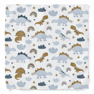 Cute Rainbow Dinosaur Pattern Bandana