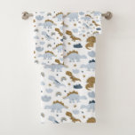 Cute Rainbow Dinosaur Pattern Bath Towel Set