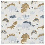 Cute Rainbow Dinosaur Pattern Fabric