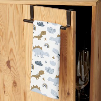 Cute Rainbow Dinosaur Pattern Kitchen Towel