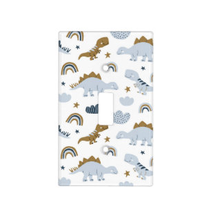 Cute Rainbow Dinosaur Pattern Light Switch Cover