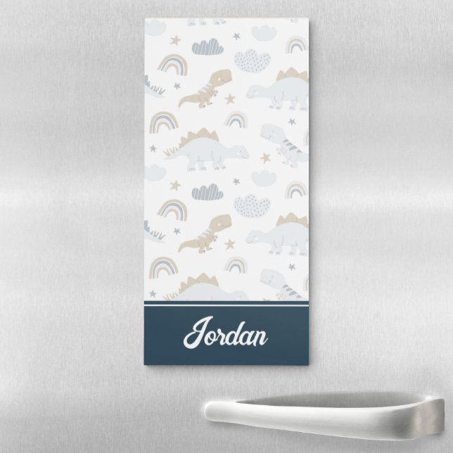 Cute Rainbow Dinosaur Pattern Magnetic Notepad (In Situ)