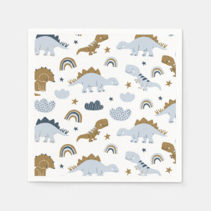 Cute Rainbow Dinosaur Pattern Napkins