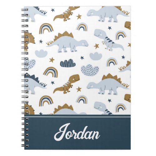 Cute Rainbow Dinosaur Pattern Notebook