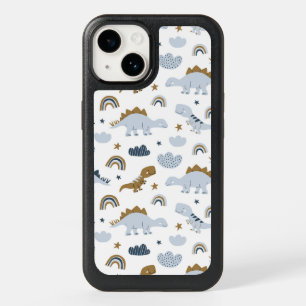Cute Rainbow Dinosaur Pattern OtterBox iPhone 14 Case