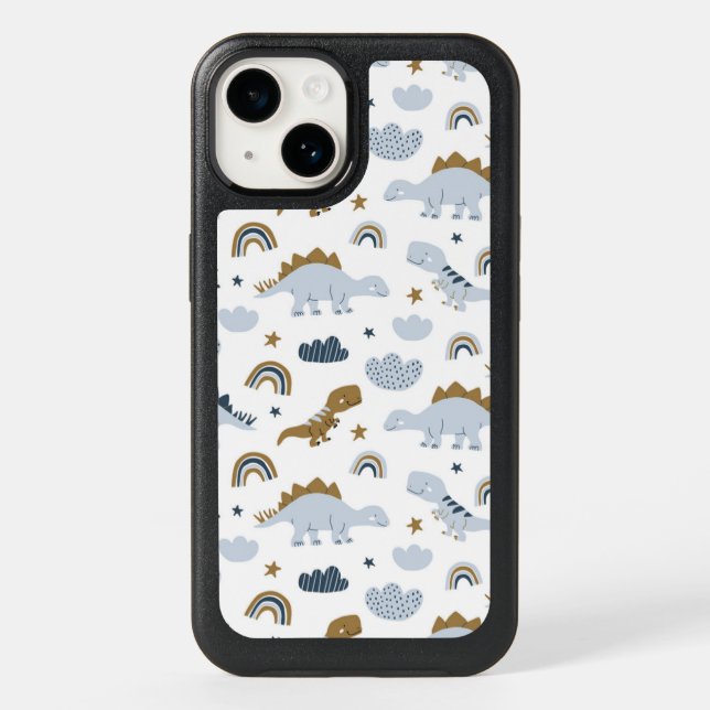 Cute Rainbow Dinosaur Pattern Otterbox iPhone Case (Back)